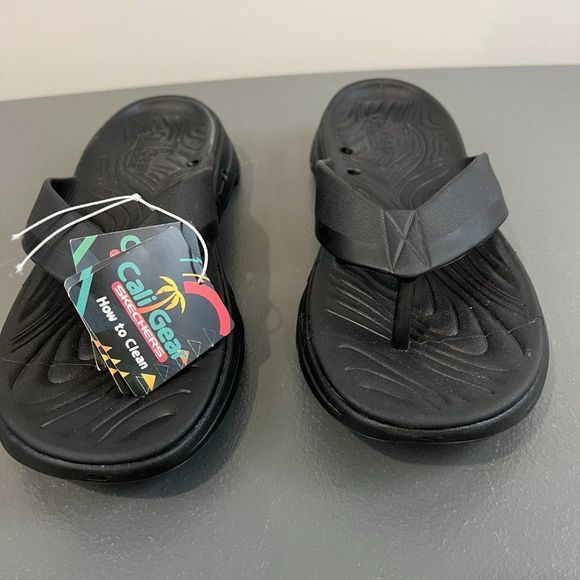 NWT SKECHERS Black‎ Foam Thong Sandals (8) - Picture 4 of 9